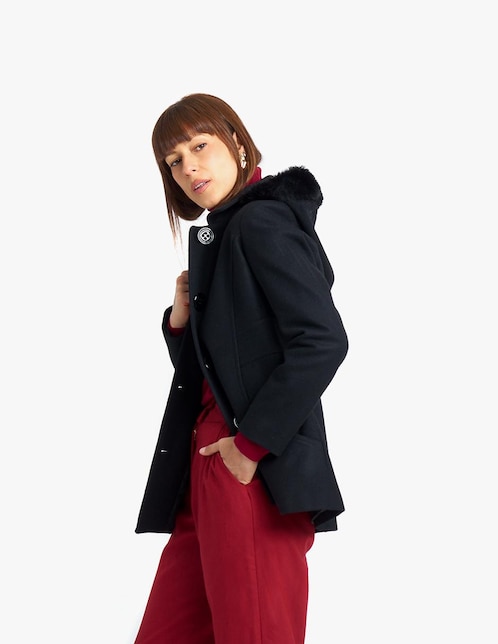 Abrigo de lana abierto para mujer 1