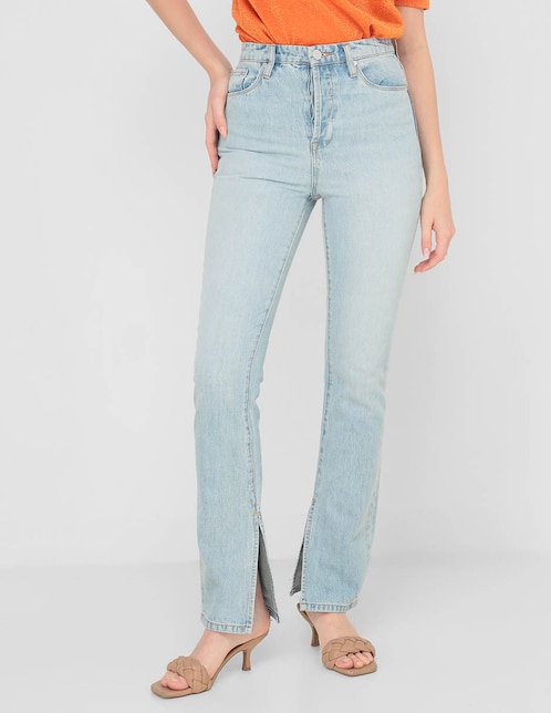 Jeans skinny Opp's lavado obscuro corte cintura alta para mujer