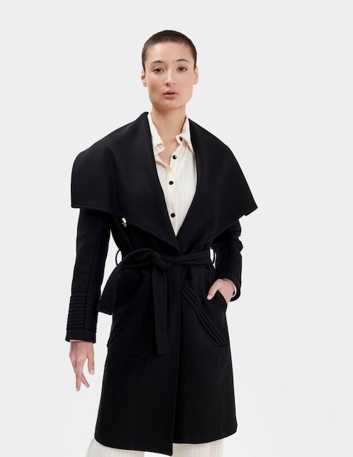 Abrigo de lana abierto para mujer