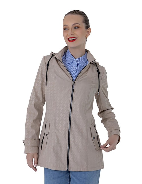 Gabardina impermeable con capucha para mujer