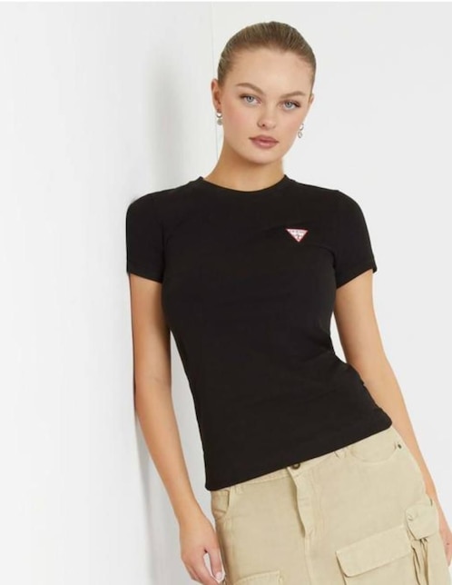 "playera" "manga" corta guess sin colección "cuello" redondo "para mujer"