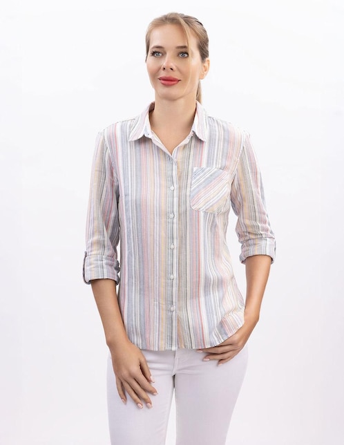 Camisa de algodón manga larga para mujer 1