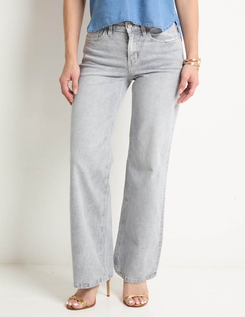 Jeans relaxed wide leg para mujer 1