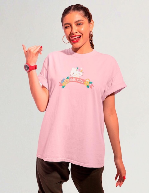 Playera manga corta Sanrio cuello redondo para mujer