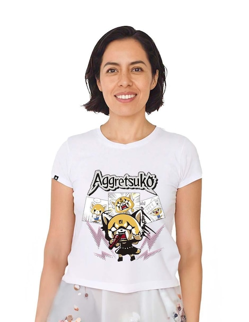 Playera manga corta Sanrio cuello redondo para mujer Suburbia