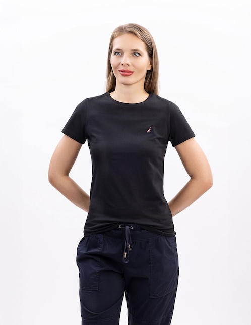 Playera manga corta Nautica S25 cuello redondo para mujer