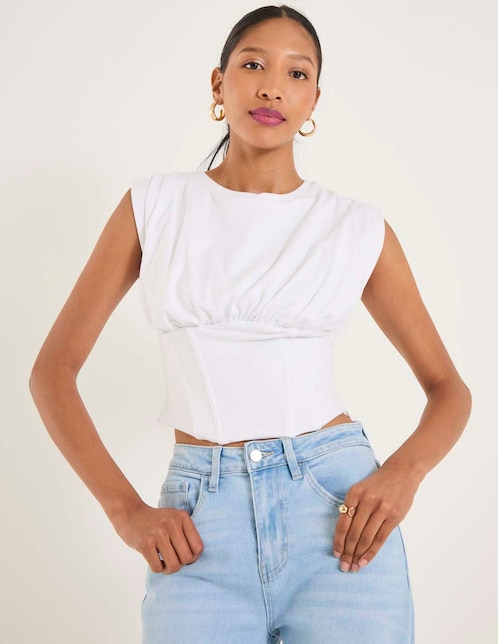 Top Good American cuello redondo