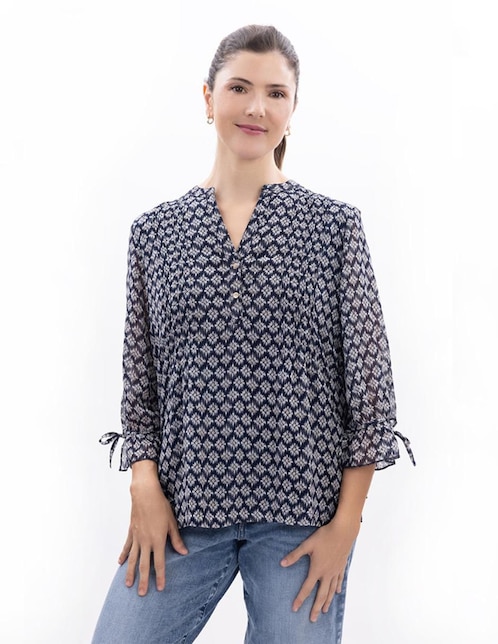 Blusa Nautica manga 3/4 para mujer