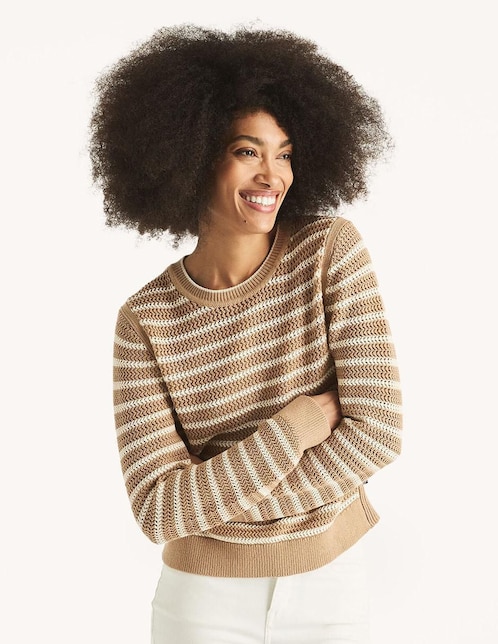 Suéter Nautica cuello redondo para mujer