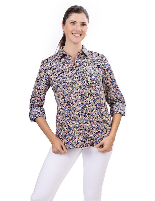 Camisa Nautica de algodón manga larga para mujer