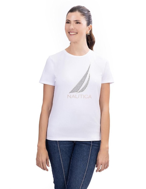 Playera manga corta Fall cuello redondo para mujer 1