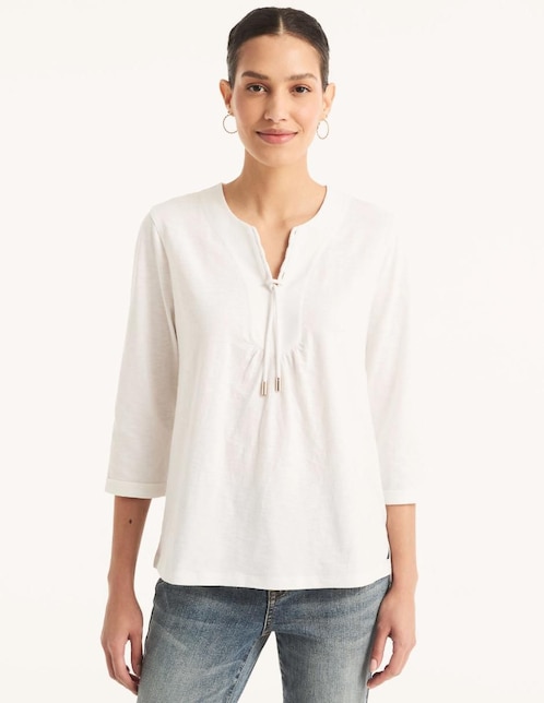 Blusa Nautica manga 3/4 para mujer