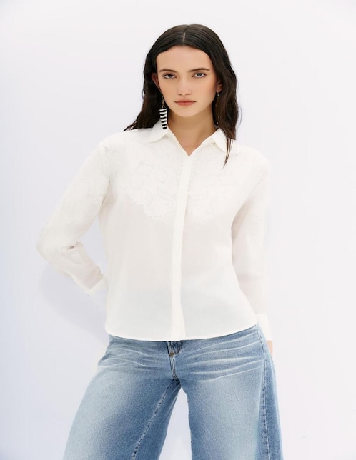 Blusa camisera manga larga para mujer 1
