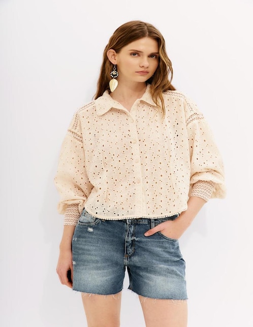 Blusa camisera manga larga para mujer 1