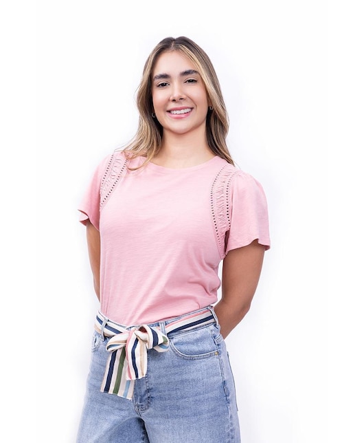 Playera manga corta Nautica Fall cuello redondo para mujer