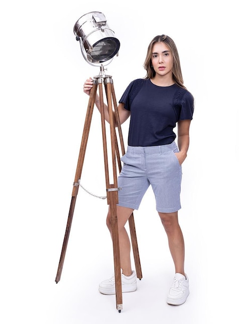 Playera manga corta Nautica Fall cuello redondo para mujer