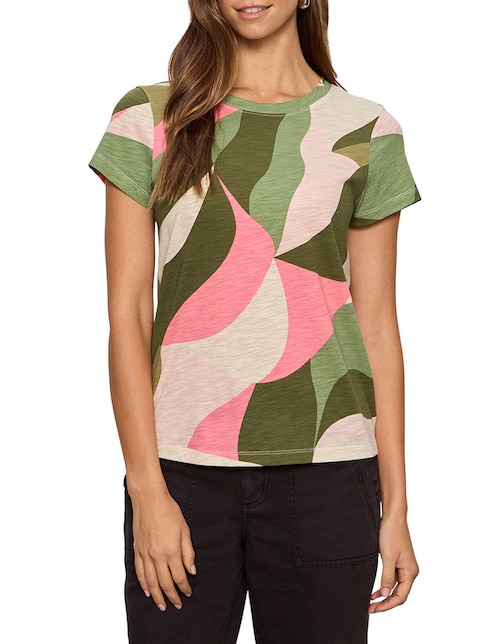 Playera manga corta cuello redondo para mujer 1