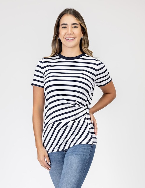 Blusa Nautica manga corta para mujer
