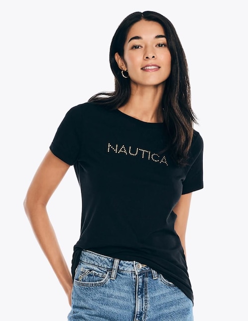 "playera" "manga" corta nautica basi "cuello" redondo "para mujer"