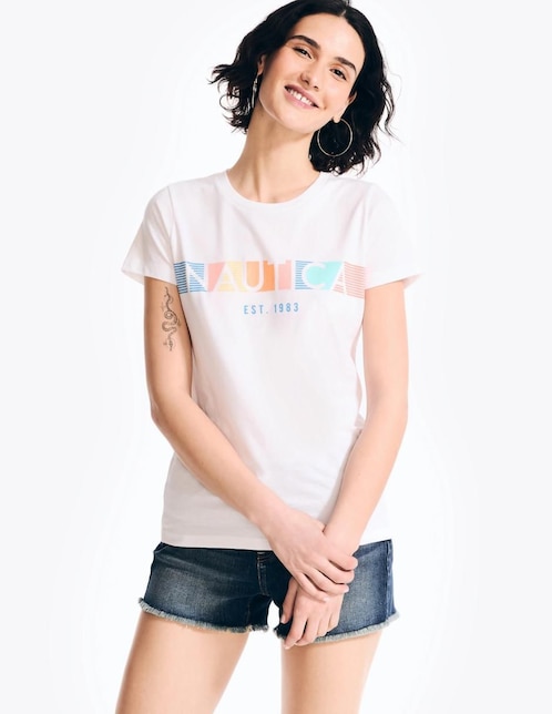 Playera manga corta cuello redondo para mujer Playera manga corta cuello redondo para mujer