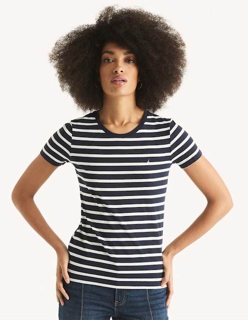 Playera manga corta Kiba cuello redondo para mujer 1