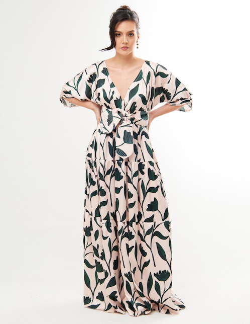 Vestido maxi de fiesta Pureza escote V