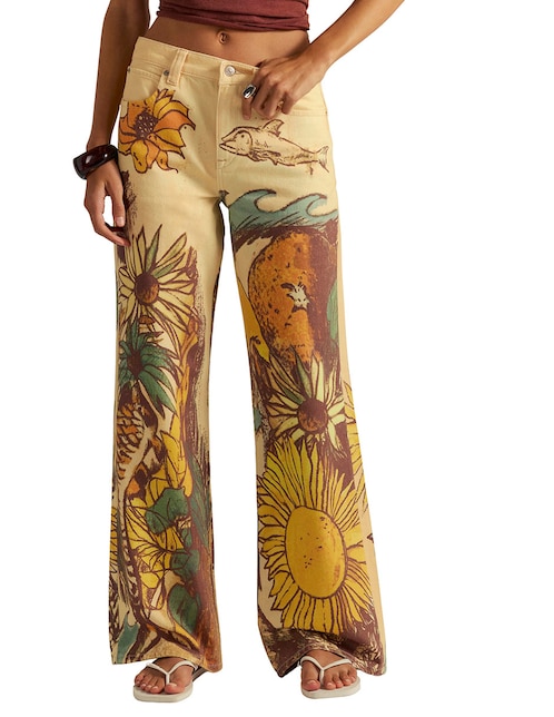 Jeans coulotte straight cintura para mujer