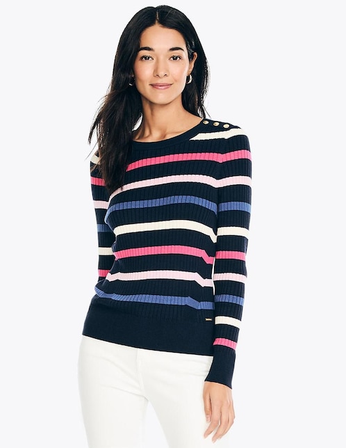 Suéter Nautica cuello redondo para mujer