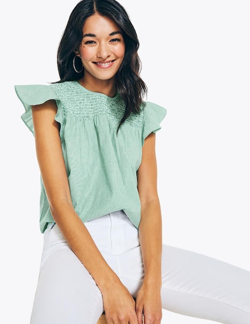 Blusa Nautica manga corta para mujer