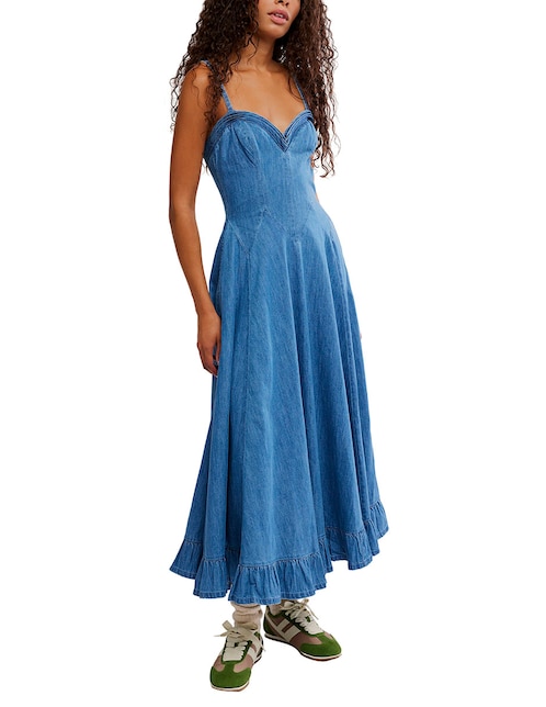 FREE PEOPLE Vestido largo casual Free People para mujer