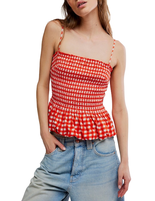 Top cuello cuadrado tirante delgado 1