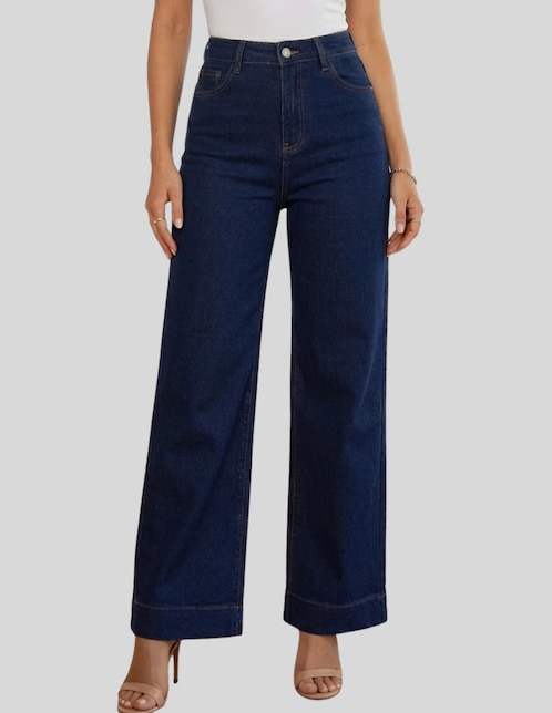 Jeans wide leg cintura alta Malabis para mujer