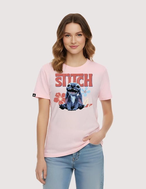 Playera manga corta Disney Stitch - Sit cuello redondo para mujer