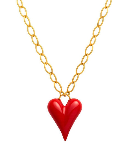 Collar de corazón Yoiko Ígnea baño de oro 18 K