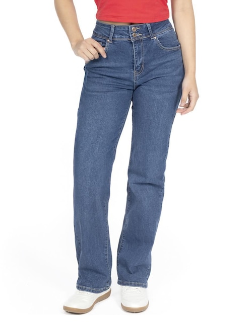 "jeans/jegging/jeans jogger" regular straight cintura quarry qd211389 para mujer straight con doble botón "para mujer"