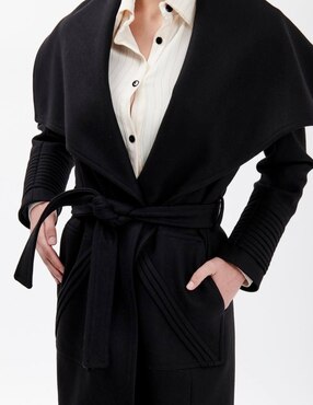 Abrigo Merkabá de lana abierto para mujer