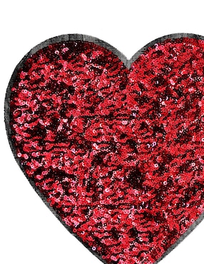 Parche decorativo para ropa Jeans Lab Corazón lentejuela grande aplicación lentejuelas