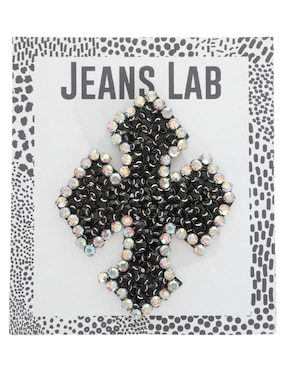 Parche decorativo para ropa Jeans Lab Cruz aplicación pedrería de fantasía