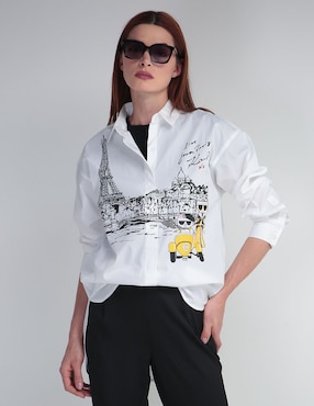 Blusa Karl Lagerfeld Paris manga larga para mujer
