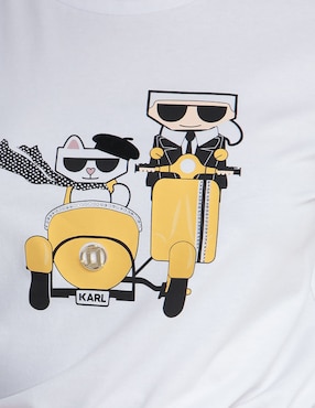 Playera manga corta Karl Lagerfeld Paris cuello redondo para mujer
