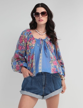 Blusa Free People Manga Larga Para Mujer