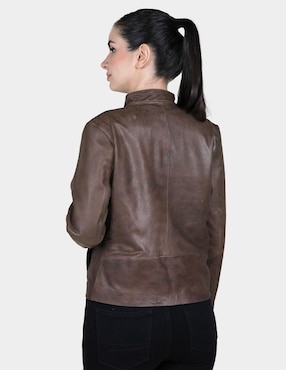 Chamarra Cuadra de piel para mujer