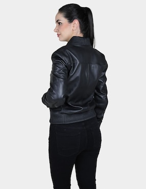 Chamarra Cuadra de piel para mujer