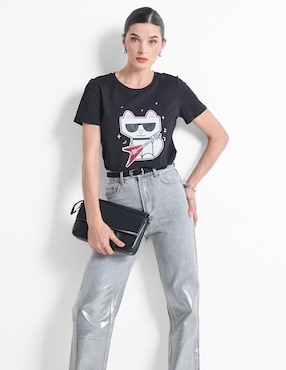 Playera Manga Corta Karl Lagerfeld Paris Cuello Redondo Para Mujer