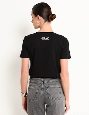 Playera manga corta Karl Lagerfeld Paris cuello redondo para mujer