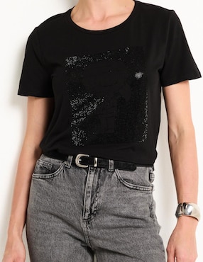 Playera manga corta Karl Lagerfeld Paris cuello redondo para mujer