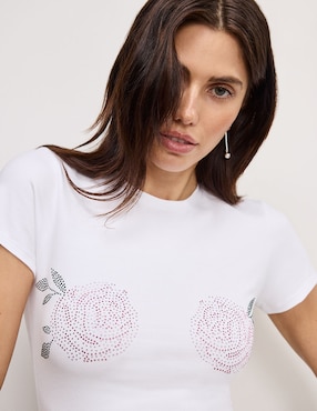 Playera manga corta Good American cuello redondo para mujer