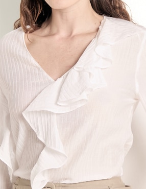Blusa Kur.Kuma manga larga para mujer