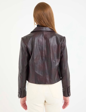 Chamarra casual Kur.Kuma de piel para mujer