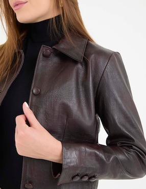 Chamarra casual Kur.Kuma de piel para mujer